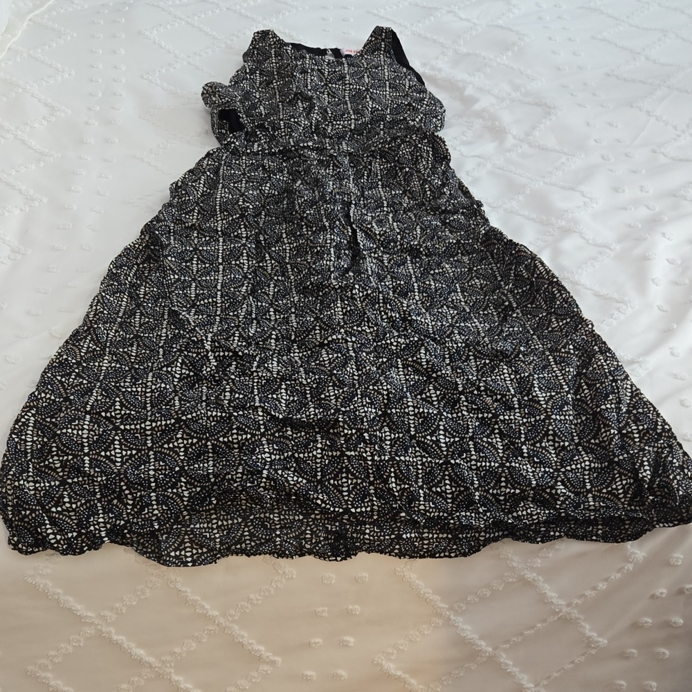Joe Fresh Black and Cream Patterned Top